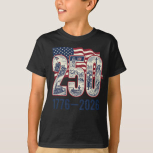 Camiseta 250 Anos Americano 1776 2026 250º Patriótico EUA 4