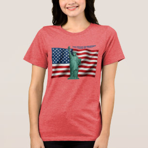 Camiseta 250 Anos Bandeira Americana com a Estátua da Liber