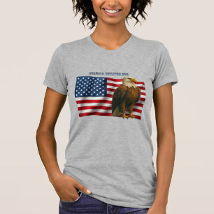 Camiseta 250 Anos Bandeira Americana com uma Águia Careca U