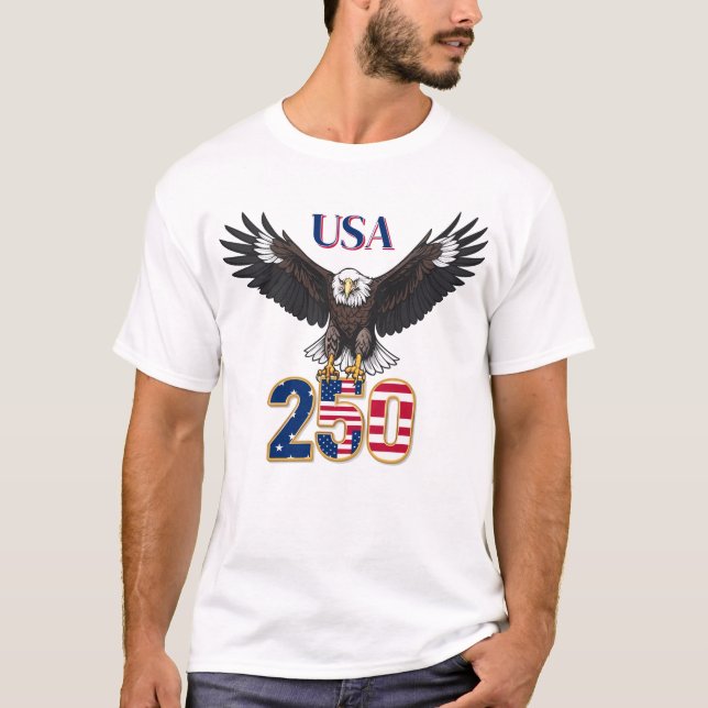 Camiseta 250 Anos de Aniversário Águia Americana (Frente)