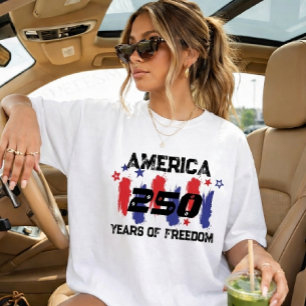 Camiseta 250 Anos de Aniversário da América 250º Independên