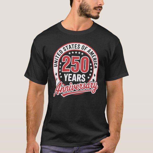 Camiseta 250 Anos de Aniversário dos EUA (Frente)