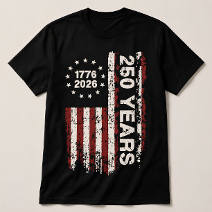 Camiseta 250 Anos de Aniversário dos EUA Dia da Independênc