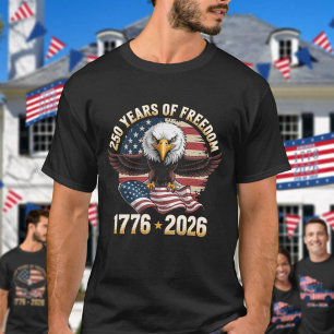 Camiseta 250 Anos de Celebração do Águia da Liberdade 1776 