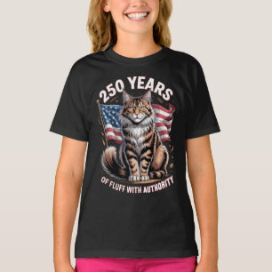 Camiseta 250 Anos de Fluff Com Autoridade Maine Coon