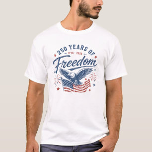 Camiseta 250 Anos de Liberdade 1776 2026 Patriótico America