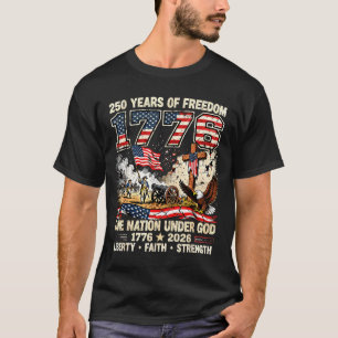 Camiseta 250 anos de liberdade 1776 uma nação sob deus eua