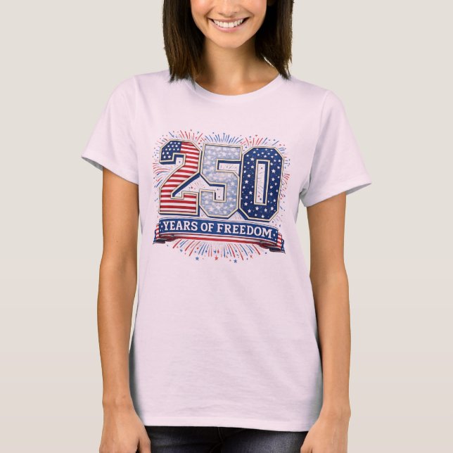 Camiseta 250 Anos de Liberdade 4 de Julho (Frente)