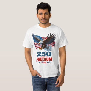 Camiseta 250 Anos De Liberdade Águia Patriótica Bandeira Am