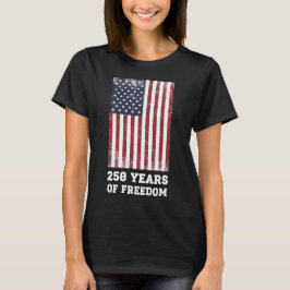 Camiseta 250 Anos de Liberdade Bandeira EUA Vintage Patriót