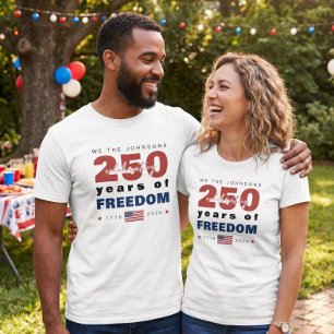 Camiseta 250 Anos de Liberdade Família Personalizada