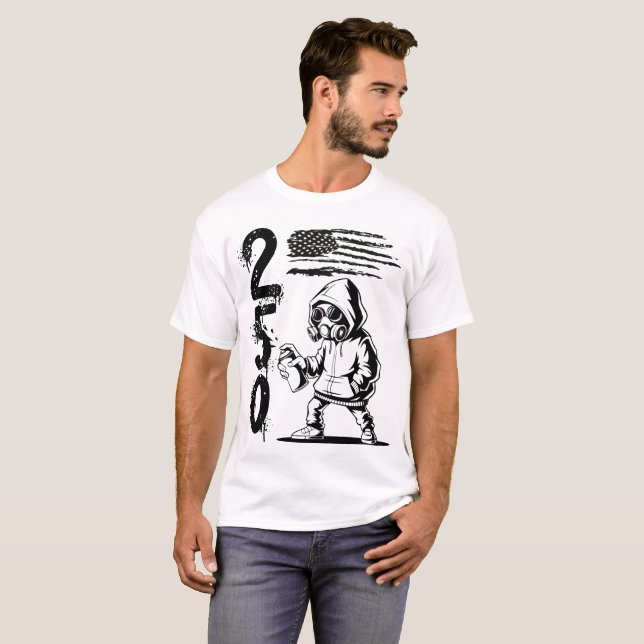Camiseta 250 Anos de Liberdade Funny Eagle 4 de Julho de 20 (Frente Completa)