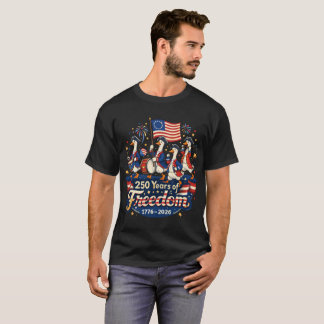 Camiseta 250 Anos De Liberdade Ganso Patriótico EUA 4 De Ju