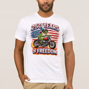 Camiseta 250 Anos De Liberdade Patriota Sapo Motoqueiro EUA