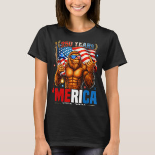 Camiseta 250 Anos de Merica Bandeira dos EUA 250º Sasquatch