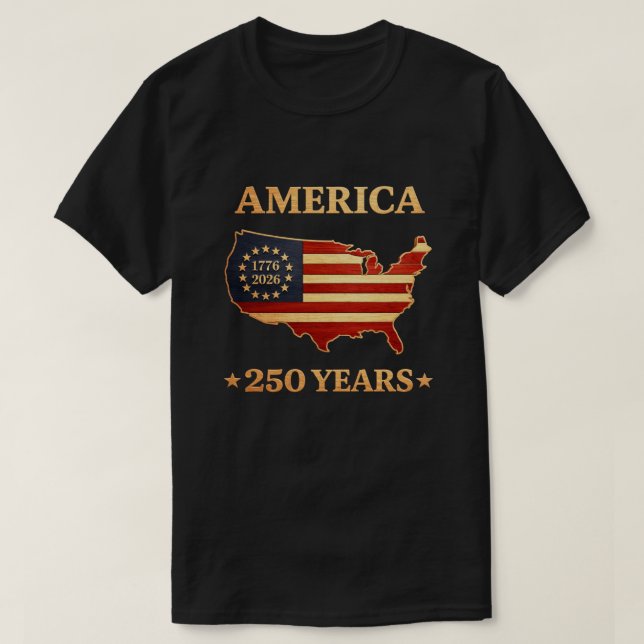 Camiseta 250 Anos EUA -12 (Frente do Design)