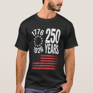 Camiseta 250 Anos EUA 1776-2026 250º Aniversário América 4º