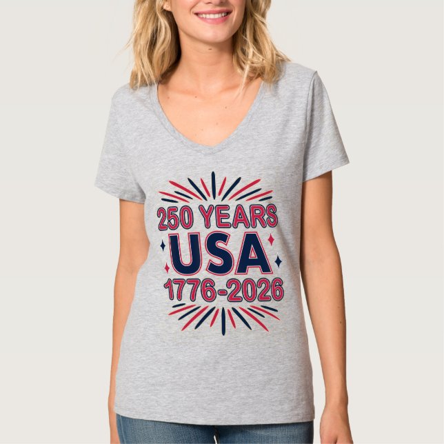 Camiseta 250 Anos EUA | 1776-2026 Semiquincentenário (Frente)