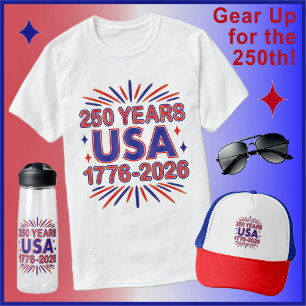 Camiseta 250 Anos EUA 1776-2026 Semiquincentenário