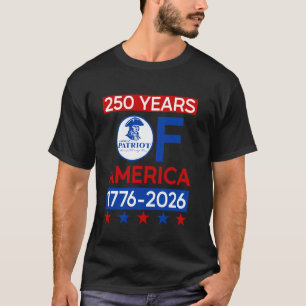 Camiseta 250 Anos EUA Revolução Americana Semiquincentenári