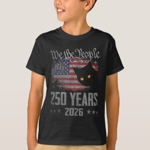 Camiseta 250 Anos Gato Bandeira Americana Aniversário de 25