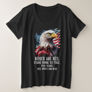 Camiseta 250 Anos Patriótico Vermelho Branco e Azul