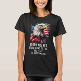 Camiseta 250 Anos Patriótico Vermelho Branco e Azul
