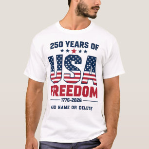 Camiseta 250 Anos Personalizados De Liberdade Dos EUA 1776