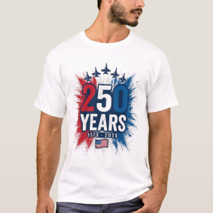 Camiseta 250 Anos Projeto de Vetor de Aniversário de Jatos