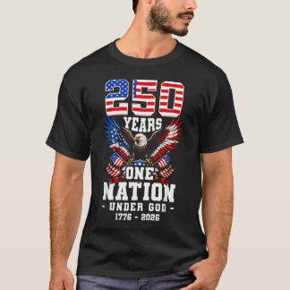 Camiseta 250 Anos Uma Nação Sob Deus 1776-2026 EUA