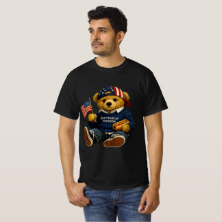 Camiseta 250 Anos Urso de Pelúcia 4 de Julho Patriótico 177