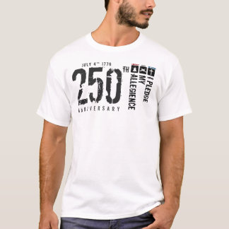 Camiseta 250 Pledge of Allegiance bandeira vertica