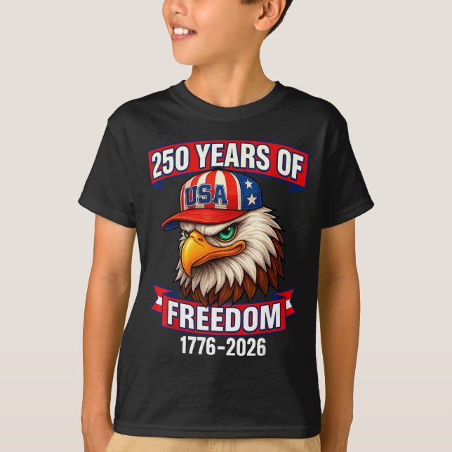 Camiseta 250 Years Of Dom 1776 2026 Bald Eagle 250th Birthd (Frente)