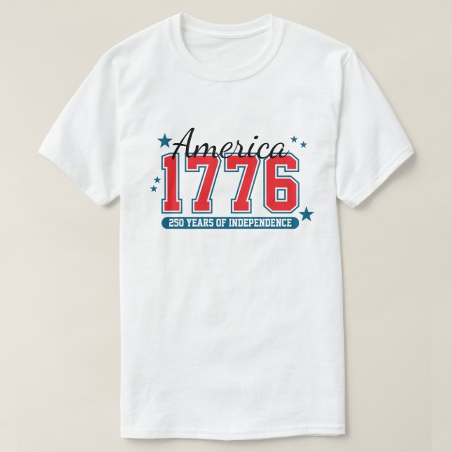 Camiseta 250 Years of Independence 4th of July Anniversary  (Frente do Design)