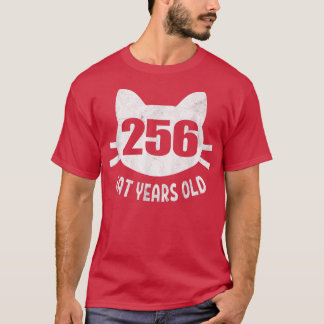 Camiseta 256 Cat Years Old 60th Birthday Gift For Cat Love