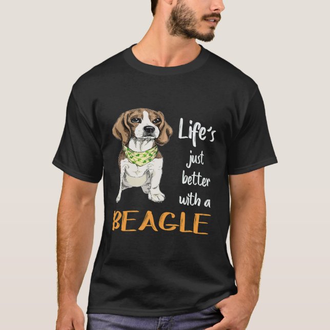 Camiseta 25 A Vida é Melhor Com Um Beagle (Frente)