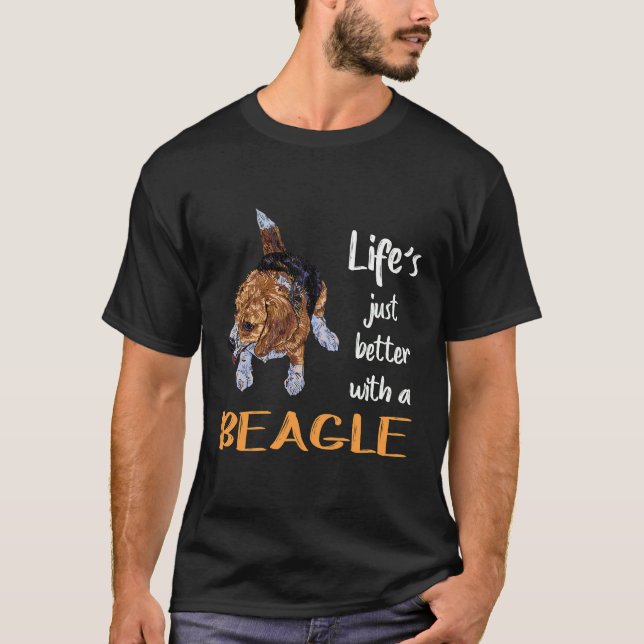 Camiseta 25 A Vida É Melhor Com Um Beagle (Frente)