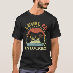 Camiseta 25 Aniversário de Jogos Nível 25 Desbloqueados