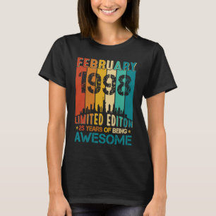 Camiseta 25 Aniversário Fevereiro De 1998 25 Anos De Atençã