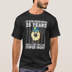 Camiseta 25 Anos De Agente Policial Aniversário 25 Anos De