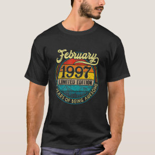 Camiseta 25 anos Fevereiro de 1997 Aniversário 25 Birthd