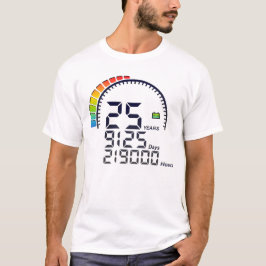 Camiseta 25 ans years compteur anniversaire days hours vite