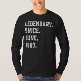 Camiseta 25 Birthday Gift Legendary Desde Junho De 1997 25