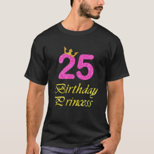 Camiseta 25 Birthday Girl Tee Princess 25 Anos