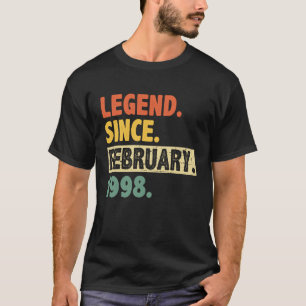 Camiseta 25 Birthday Incrível Desde Fevereiro De 1998 25 An