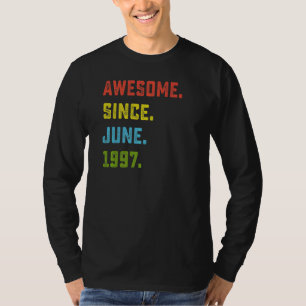 Camiseta 25 Birthday Incrível Desde Junho De 1997 25 Anos O