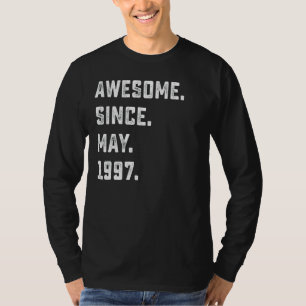 Camiseta 25 Birthday Incrível Desde Maio De 1997 25 Anos
