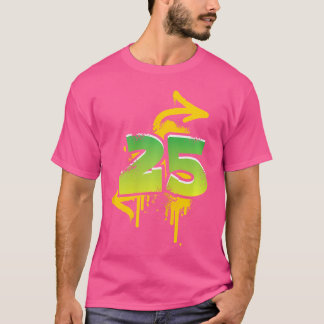 Camiseta 25 Birthday Presente Homens Mulheres Legal Spray H