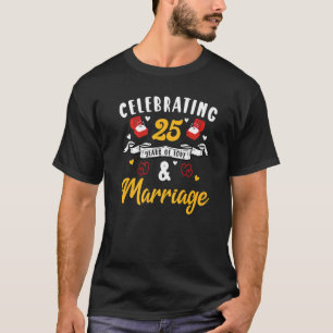 Camiseta 25 Casamento Aniversário 25 Anos de Amor e Mar