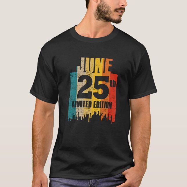 Camiseta 25 de junho Edição limitada 25 de junho Mês 6 de j (Frente)